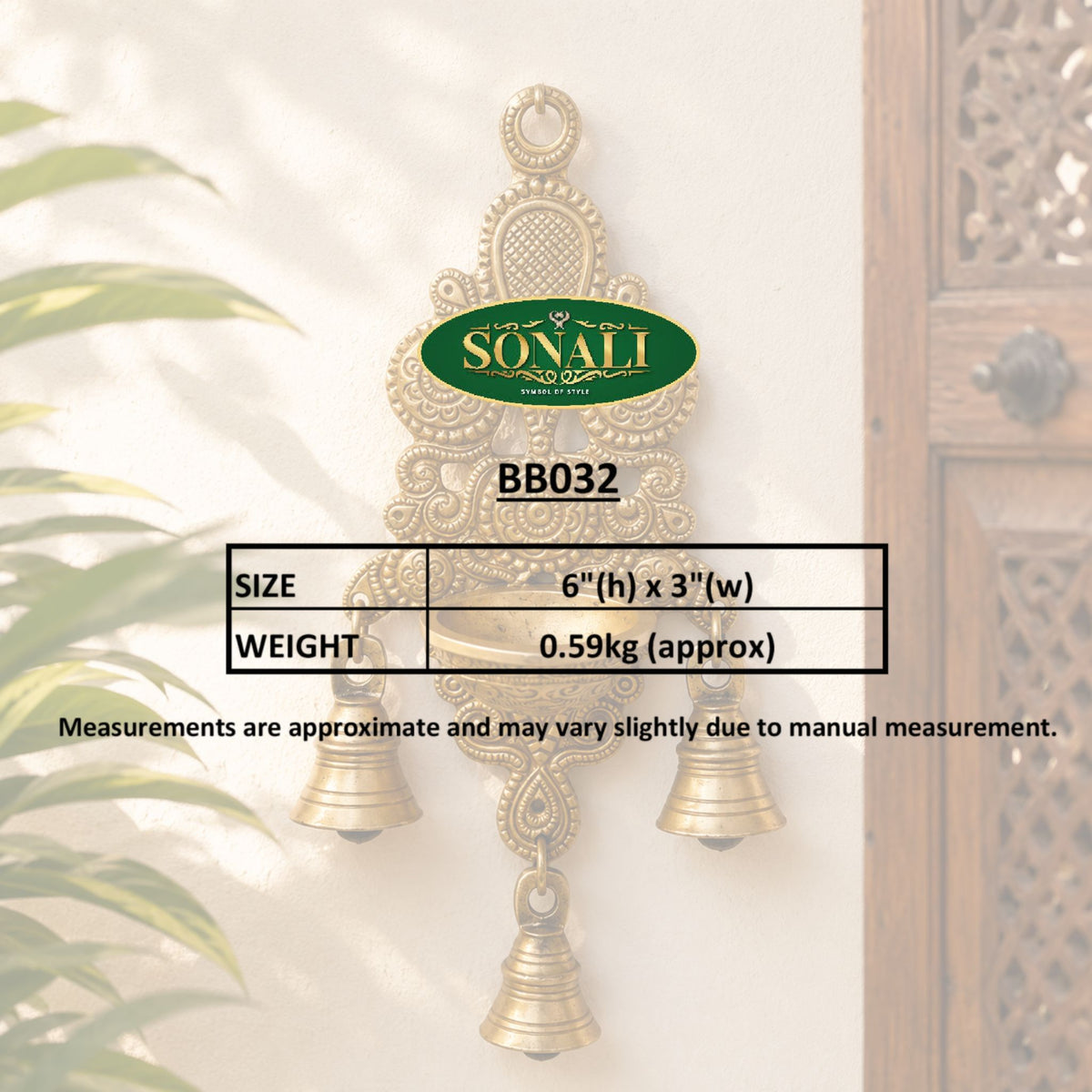 GOLDEN BRASS HANGING IN WARM SUNLIGHT- BB032
