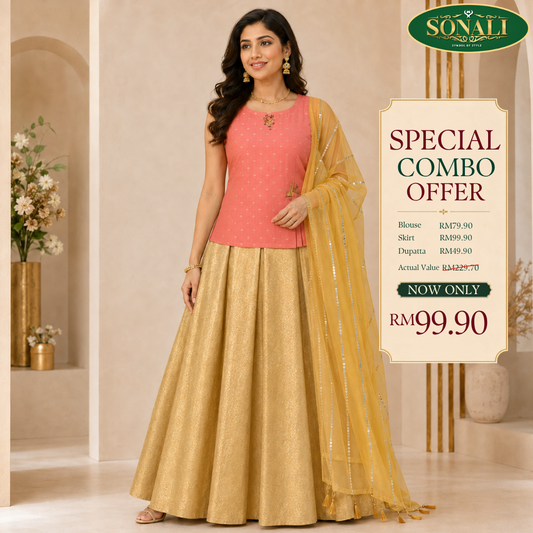 Blouse + Skirt + Dupatta Combo Set 2