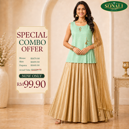 Blouse + Skirt + Dupatta Combo Set 3