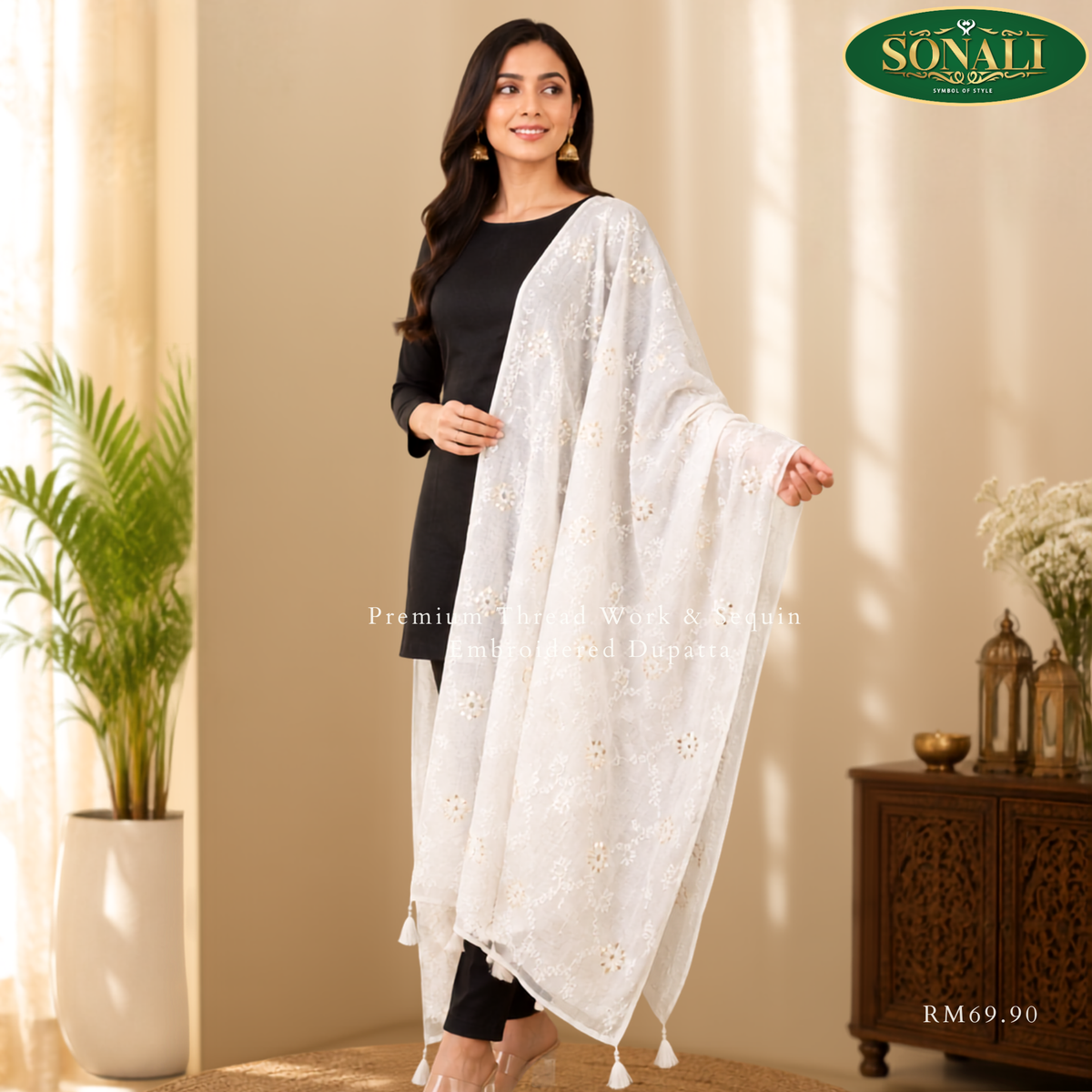 Premium Thread Work Dupatta