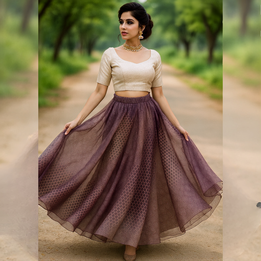 HIGH ELASTIC WAISTED LONG SKIRT - SKT007