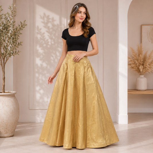 WOMEN'S GOLD SHIMMER SKIRT - SKT001