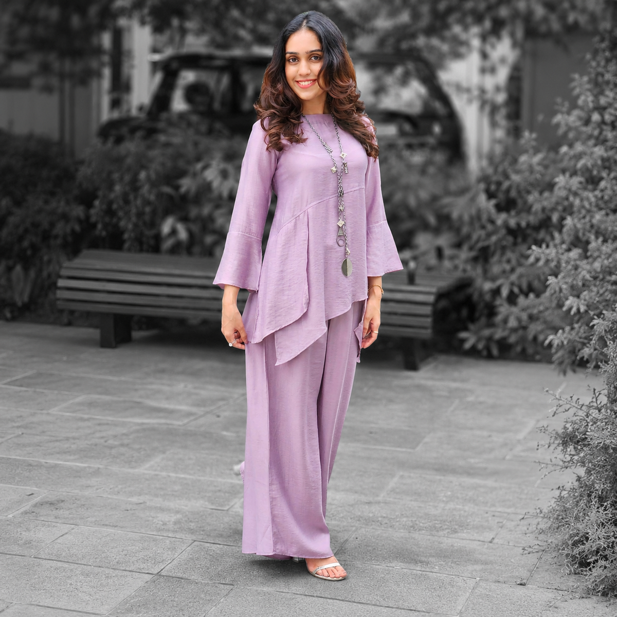 Lavender Layered Co-ord Set – TP022