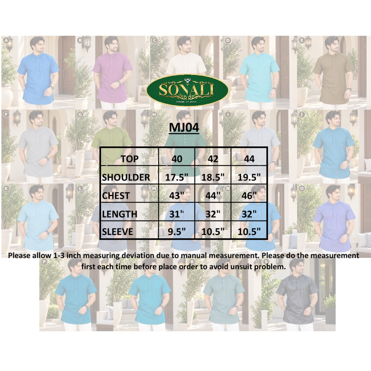 Men’s Classic Short Sleeve Kurta Collection – MJ04