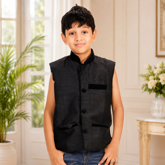 Boy's Vest Jacket with Lining (Sleeveless) - Q0104