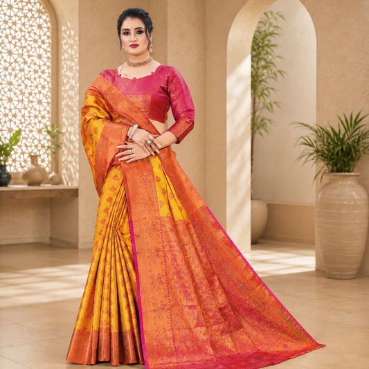 Sunset Glow Silk Saree – Q1752A