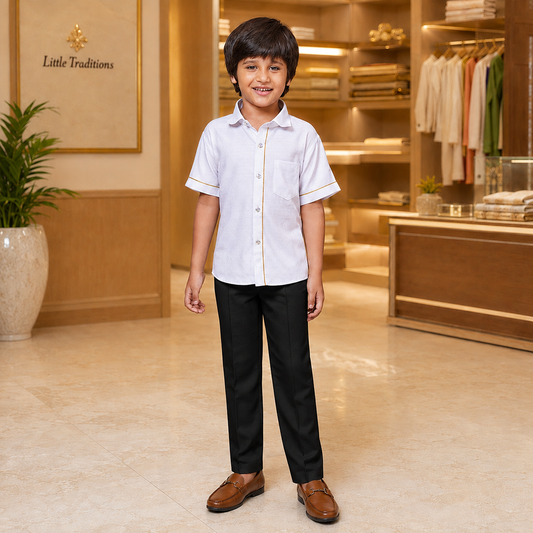 Boys’ Classic White Casual Shirt – Q1881