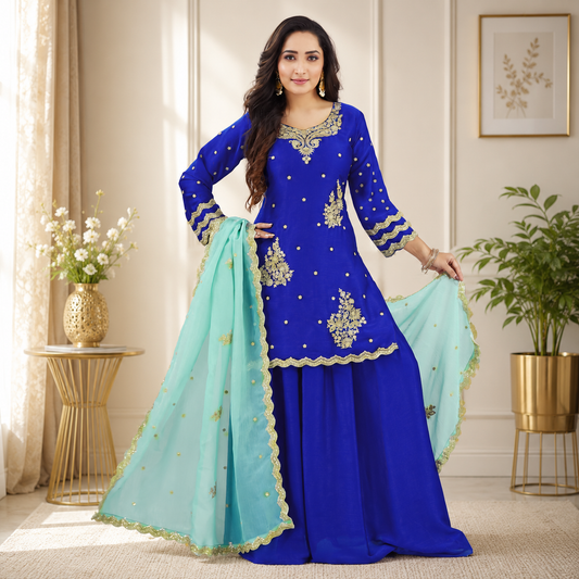 GHARARA SUIT/FLAIR PALAZZO SUIT/PUNJABI SUIT - Q1939
