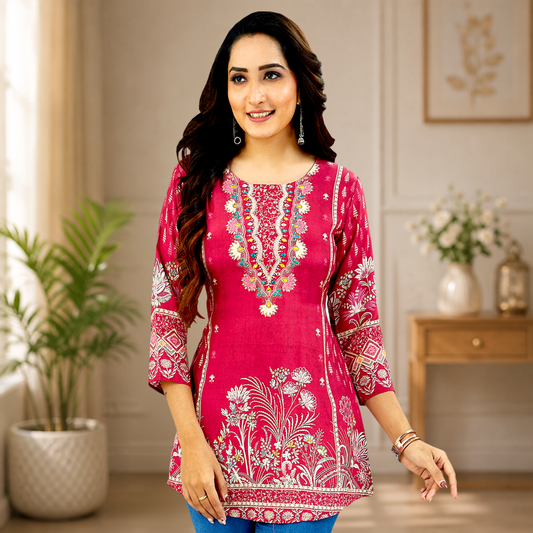 Sonali Premier Quality Women's Short Kurti / baju bollywood Raya / Indian Tradition Women's Top - Q1970