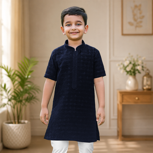 Sonali's Premier Quality Father & Son Collections Men's & Boy's Top with Sequins Embroidery - Q1975