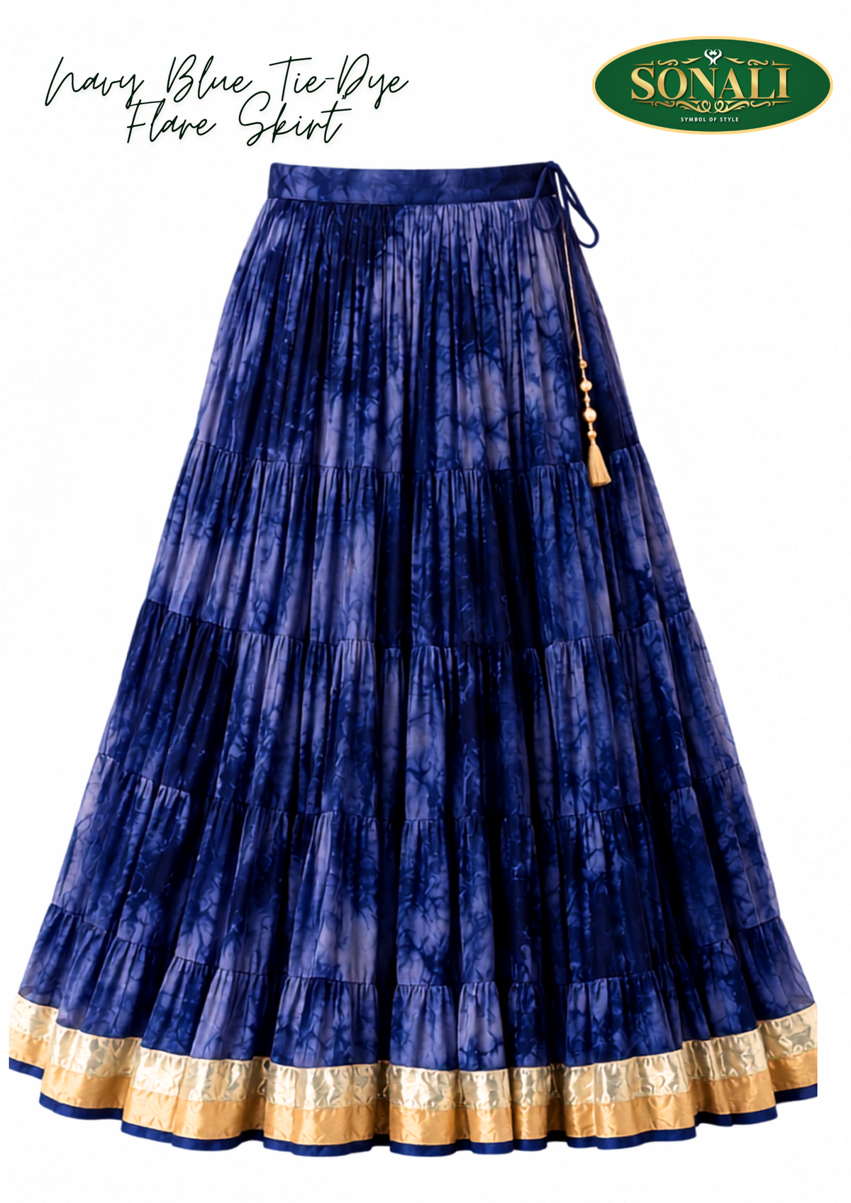 Navy Tie-Dye Lehenga Set